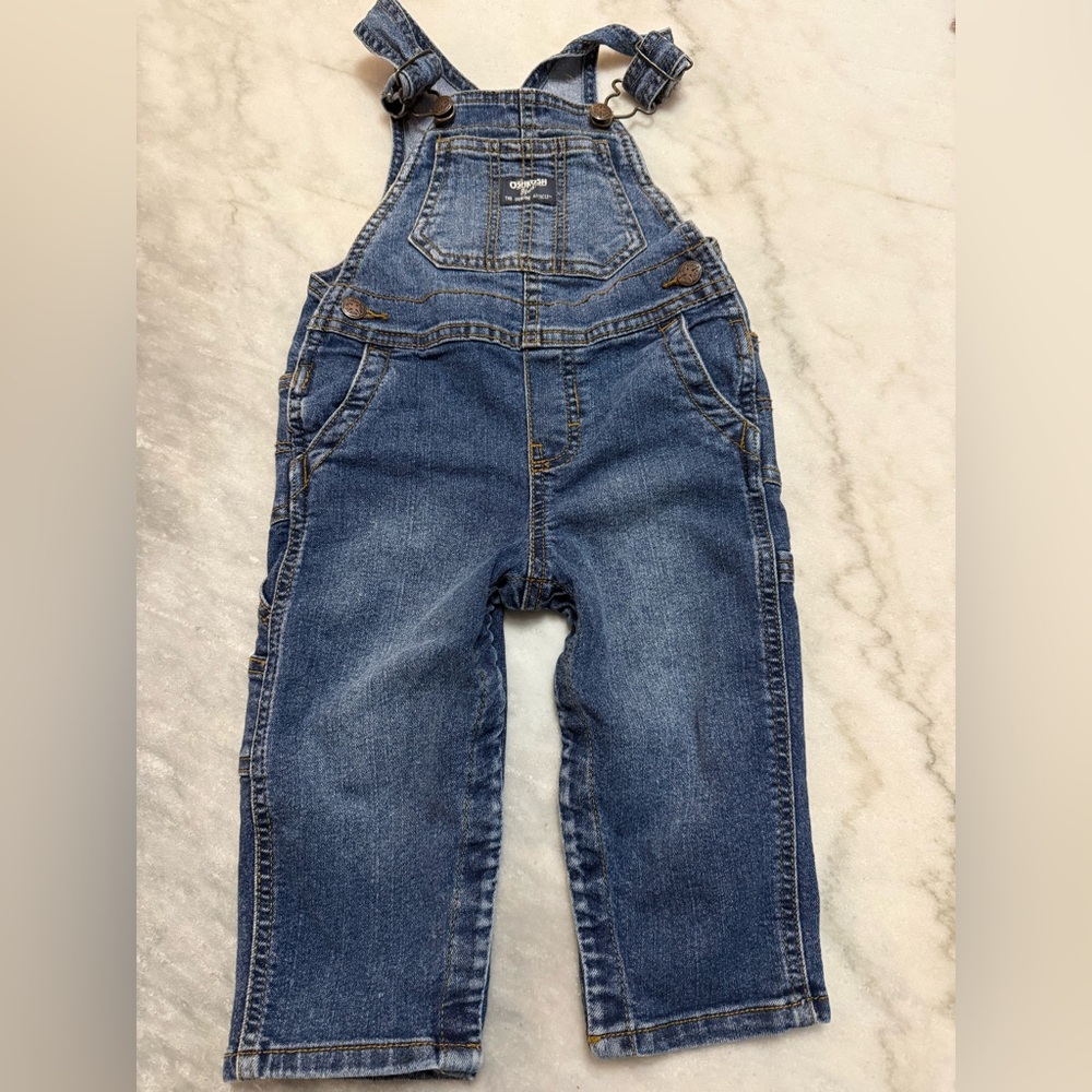 OshKosh B'gosh Kid's Blue and Navy Dungarees-overalls 18М